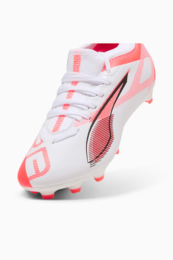 ULTRA 5 MATCH FG/AG Football Boots Youth, PUMA White-PUMA Black-Glowing Red, extralarge