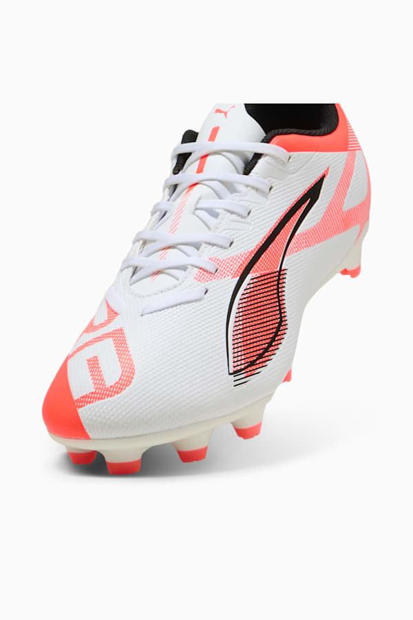 ULTRA 5 PLAY FG/AG Football Boots Unisex, PUMA White-PUMA Black-Glowing Red, extralarge