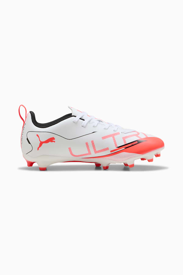 ULTRA 5 PLAY FG/AG Football Boots Youth, PUMA White-PUMA Black-Glowing Red, extralarge