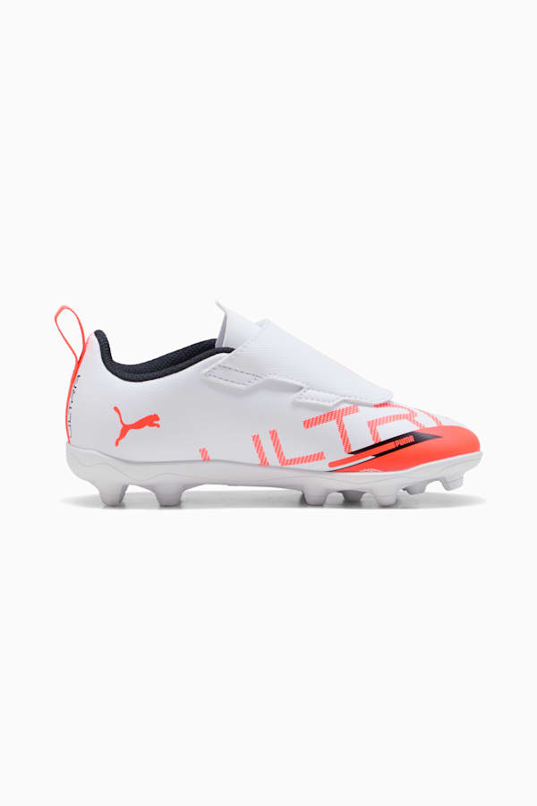 ULTRA 5 PLAY V FG/AG RB Football Boots Youth, PUMA White-PUMA Black-Glowing Red, extralarge-GBR