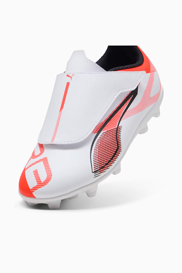 ULTRA 5 PLAY V FG/AG RB Football Boots Youth, PUMA White-PUMA Black-Glowing Red, extralarge-GBR