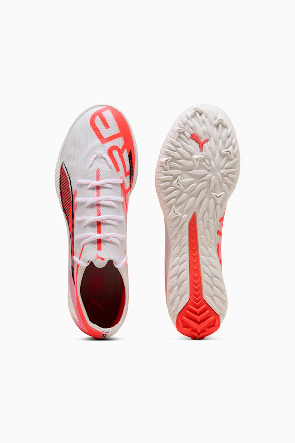 ULTRA 5 PRO CAGE Football Boots Unisex, PUMA White-PUMA Black-Glowing Red, extralarge-GBR