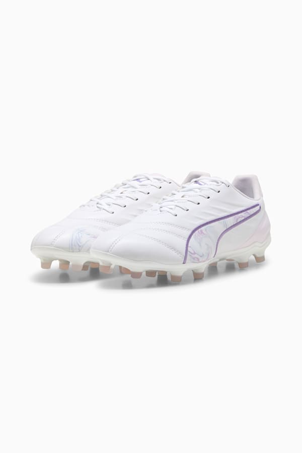 KING PRO BL FG/AG Football Boots Women, PUMA White-PUMA Black-Spring Lavender, extralarge