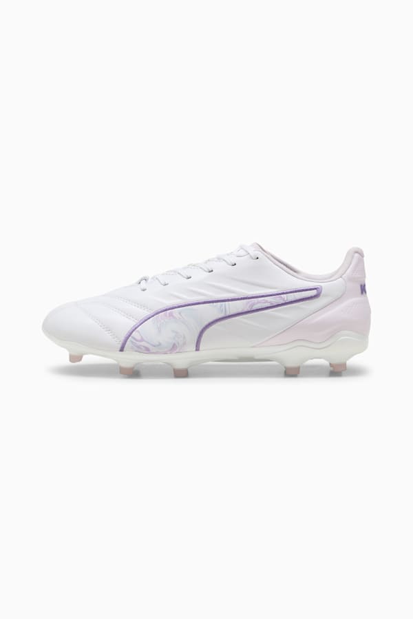 KING PRO BL FG/AG Football Boots Women, PUMA White-PUMA Black-Spring Lavender, extralarge