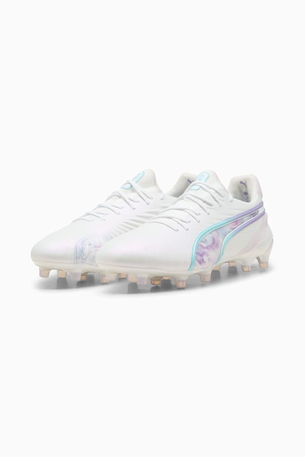 KING ULTIMATE BL FG/AG Football Boots Women, PUMA White-PUMA Black-Spring Lavender, extralarge