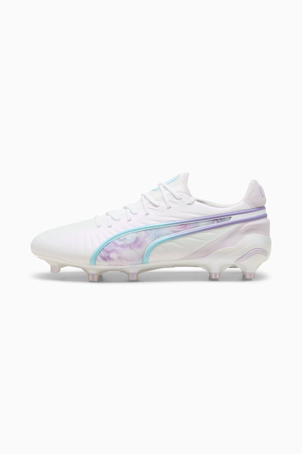 KING ULTIMATE BL FG/AG Football Boots Women, PUMA White-PUMA Black-Spring Lavender, extralarge