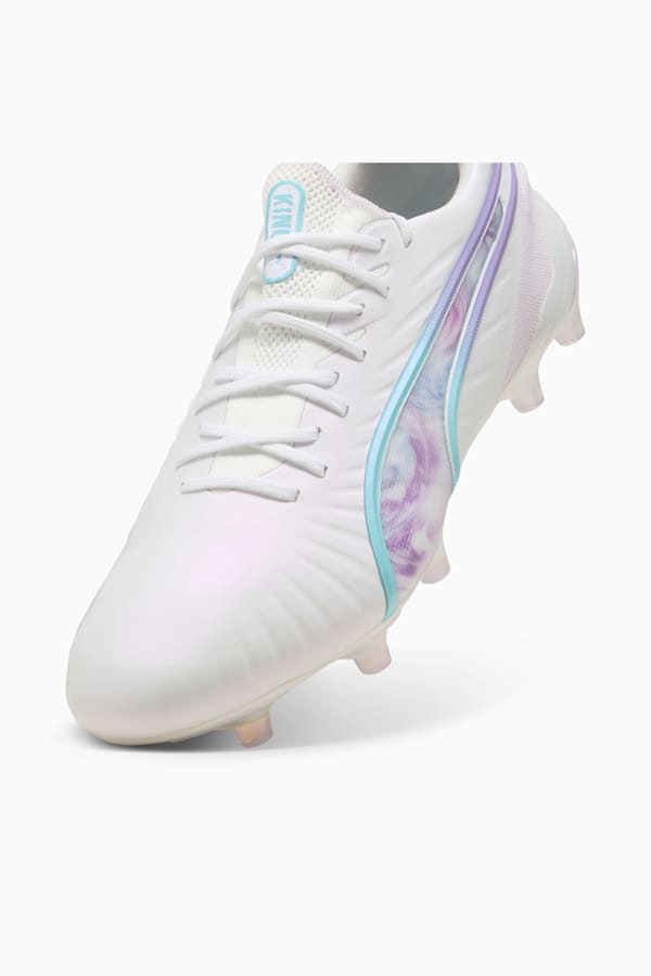KING ULTIMATE BL FG/AG Football Boots Women, PUMA White-PUMA Black-Spring Lavender, extralarge