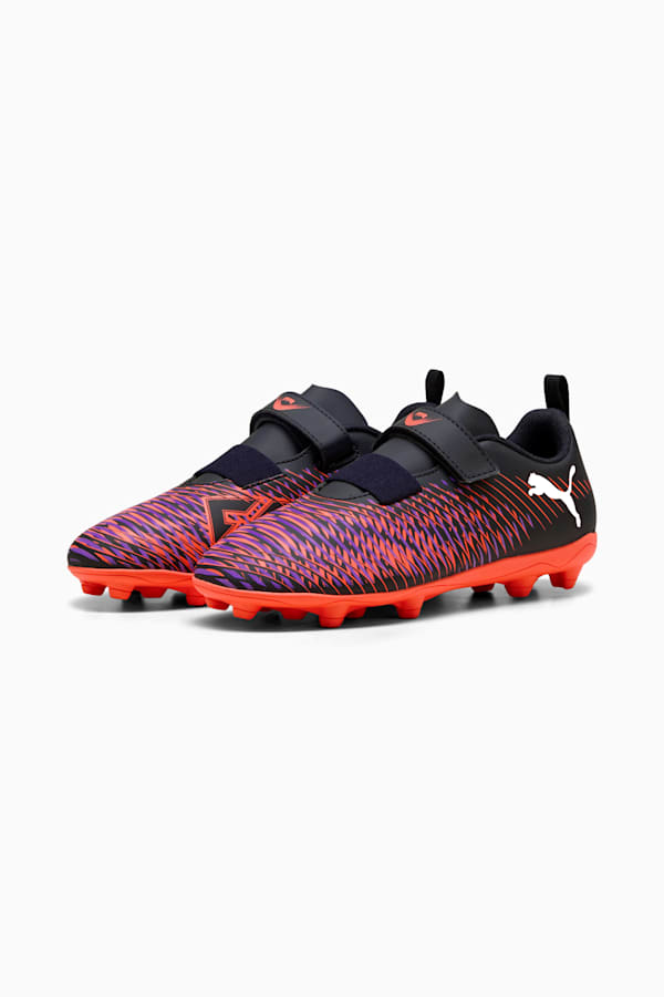 FUTURE 8 PLAY V FG/AG RB Football Boots Youth, PUMA Black-PUMA White-Glowing Red, extralarge