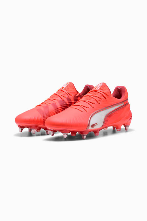 KING ULTIMATE MxSG Football Boots, Glowing Red-PUMA White-Red Fire, extralarge