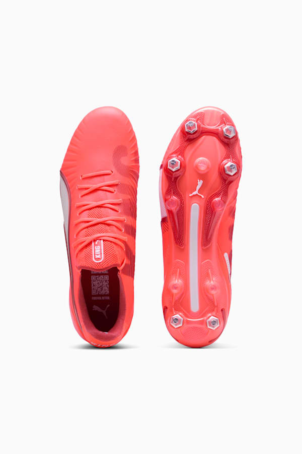 KING ULTIMATE MxSG Football Boots Unisex, Glowing Red-PUMA White-Red Fire, extralarge