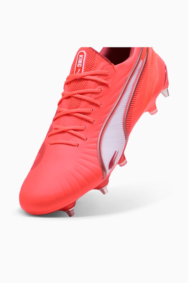 KING ULTIMATE MxSG Football Boots, Glowing Red-PUMA White-Red Fire, extralarge
