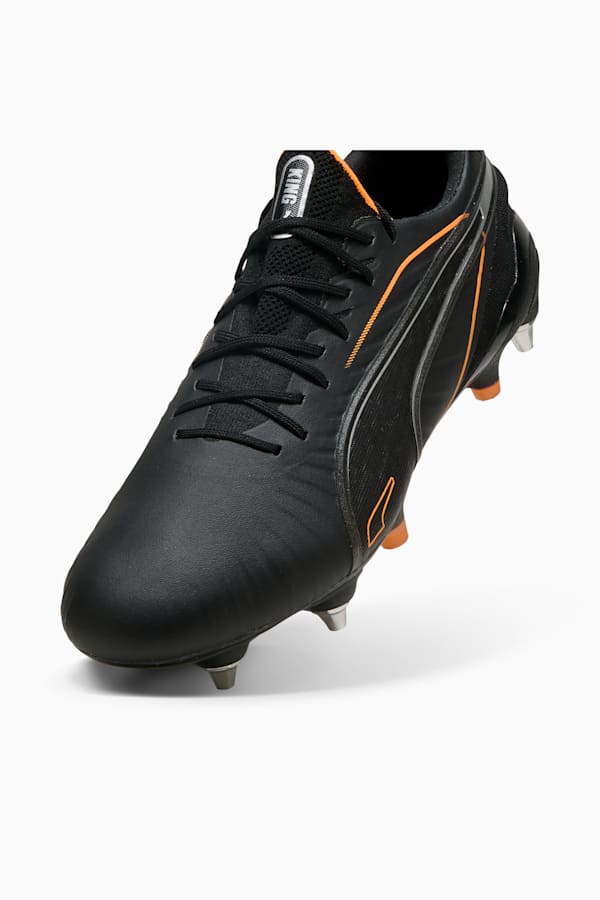 KING ULTIMATE MxSG Football Boots Unisex, PUMA Black-Heat Fire-PUMA Silver, extralarge-GBR