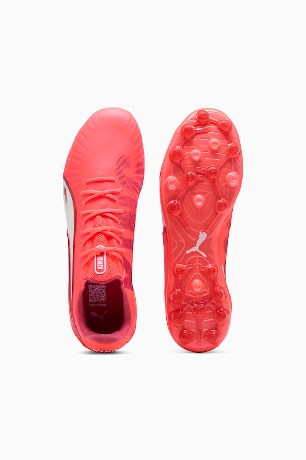 KING ULTIMATE MG Football Boots Unisex, Glowing Red-PUMA White-Red Fire, extralarge