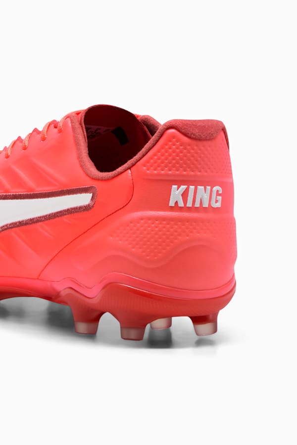 KING PRO FG/AG Football Boots Unisex, Glowing Red-PUMA White-Red Fire, extralarge