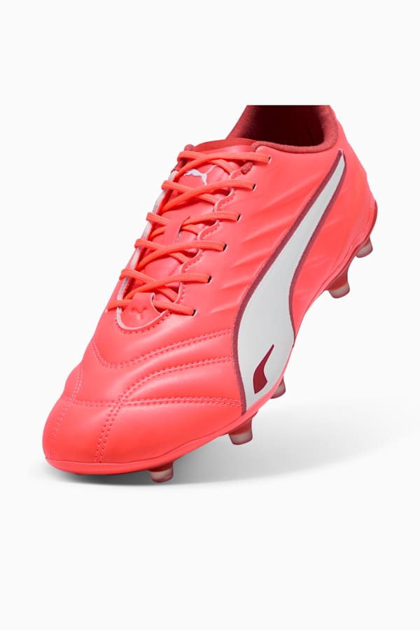 KING PRO FG/AG Football Boots Unisex, Glowing Red-PUMA White-Red Fire, extralarge