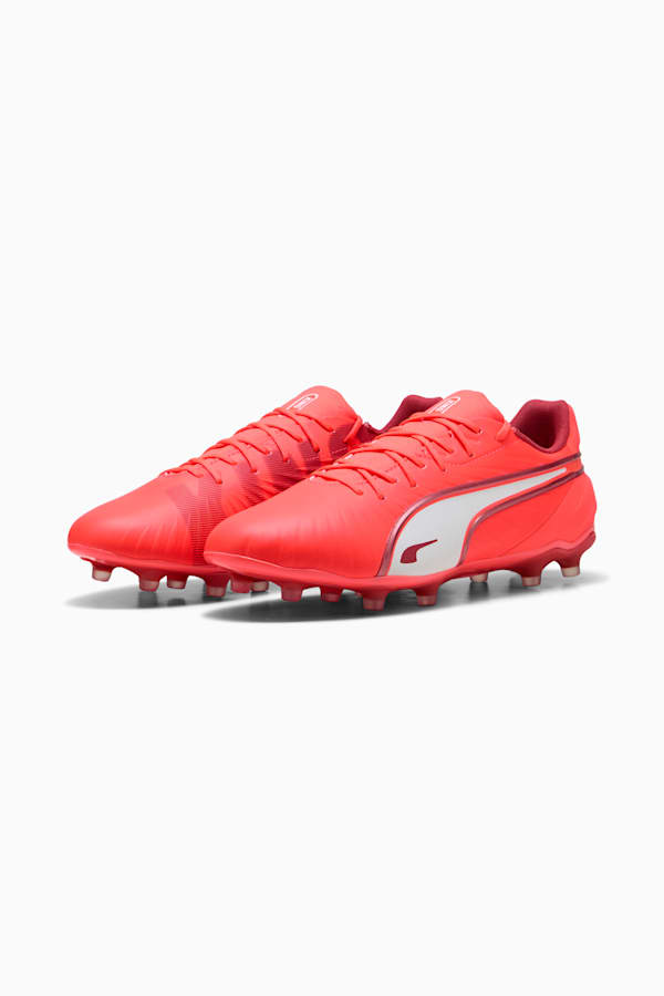 KING MATCH FG/AG Football Boots Unisex, Glowing Red-PUMA White-Red Fire, extralarge
