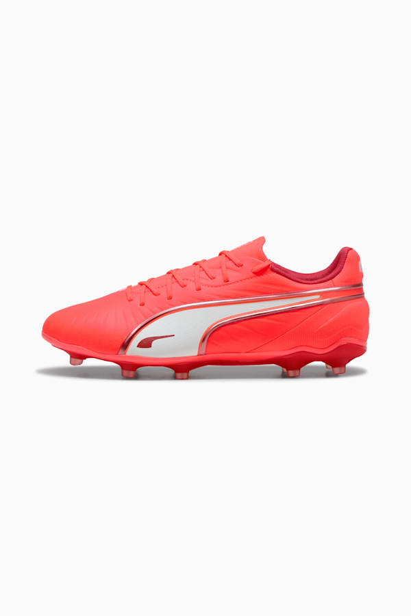 KING MATCH FG/AG Football Boots Unisex, Glowing Red-PUMA White-Red Fire, extralarge
