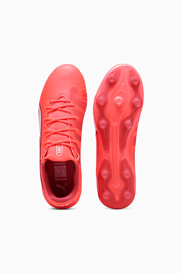 KING MATCH FG/AG Football Boots Unisex, Glowing Red-PUMA White-Red Fire, extralarge