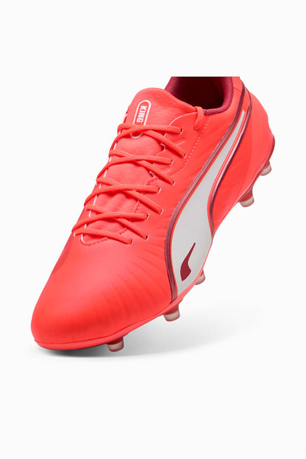 KING MATCH FG/AG Football Boots Unisex, Glowing Red-PUMA White-Red Fire, extralarge