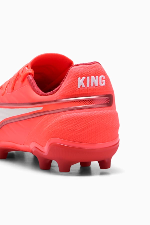 KING MATCH FG/AG Football Boots Youth, Glowing Red-PUMA White-Red Fire, extralarge