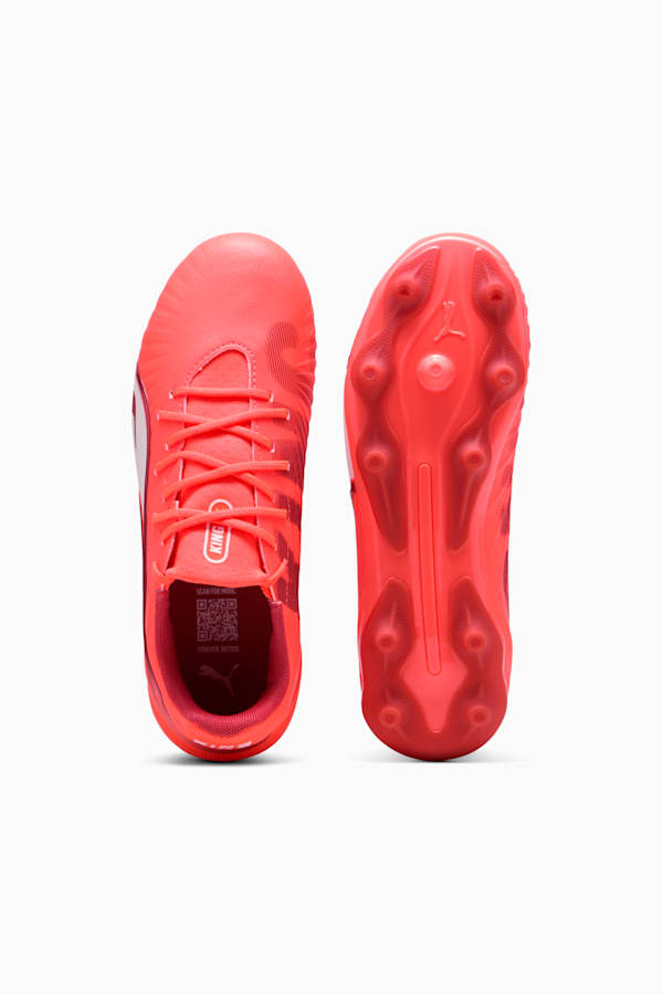 KING MATCH FG/AG Football Boots Youth, Glowing Red-PUMA White-Red Fire, extralarge