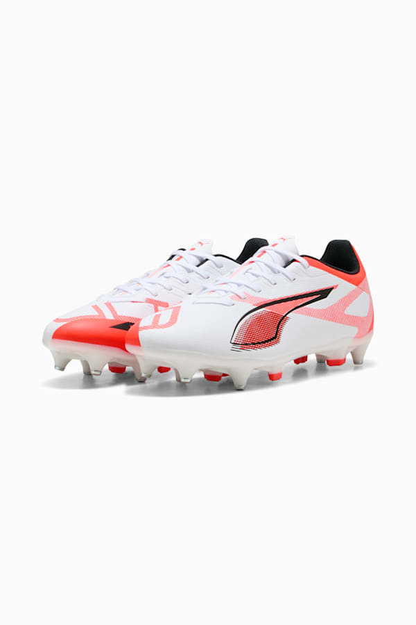 ULTRA 5 PLAY MxSG Football Boots Unisex, PUMA White-PUMA Black-Glowing Red, extralarge-GBR