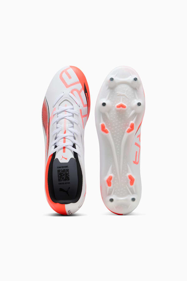 ULTRA 5 PLAY MxSG Football Boots Unisex, PUMA White-PUMA Black-Glowing Red, extralarge-GBR