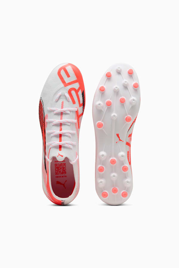 ULTRA 5 PRO MG Football Boots Unisex, PUMA White-PUMA Black-Glowing Red, extralarge-GBR