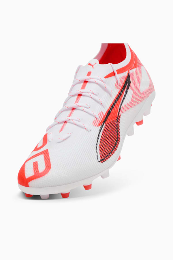 ULTRA 5 PRO MG Football Boots Unisex, PUMA White-PUMA Black-Glowing Red, extralarge-GBR