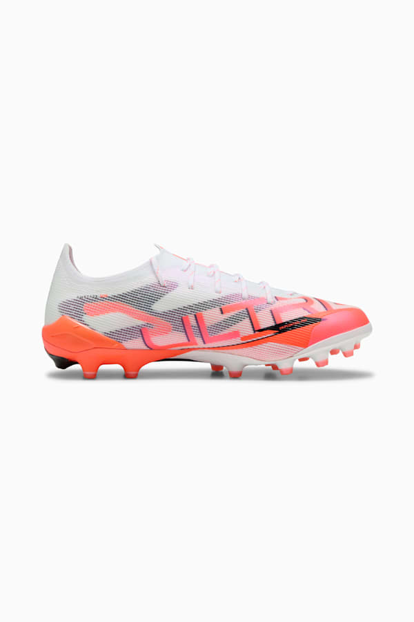 ULTRA 5 ULTIMATE AG Football Boots Unisex, PUMA White-PUMA Black-Glowing Red, extralarge