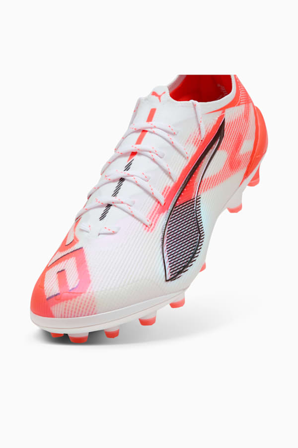 ULTRA 5 ULTIMATE AG Football Boots Unisex, PUMA White-PUMA Black-Glowing Red, extralarge