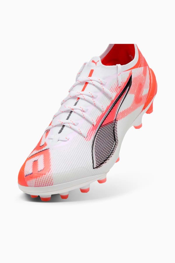 ULTRA 5 ULTIMATE AG Football Boots Women, PUMA White-PUMA Black-Glowing Red, extralarge