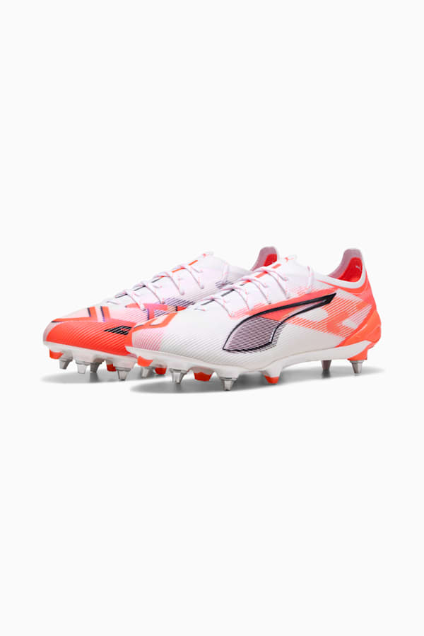 ULTRA 5 ULTIMATE MxSG Football Boots Unisex, PUMA White-PUMA Black-Glowing Red, extralarge