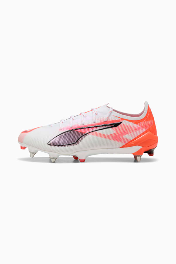 ULTRA 5 ULTIMATE MxSG Football Boots Unisex, PUMA White-PUMA Black-Glowing Red, extralarge