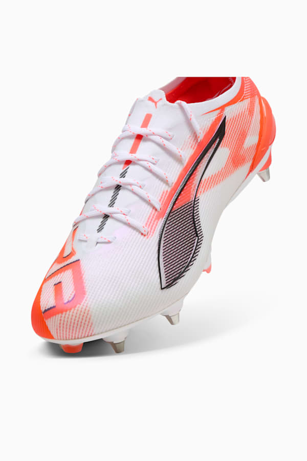 ULTRA 5 ULTIMATE MxSG Football Boots Unisex, PUMA White-PUMA Black-Glowing Red, extralarge