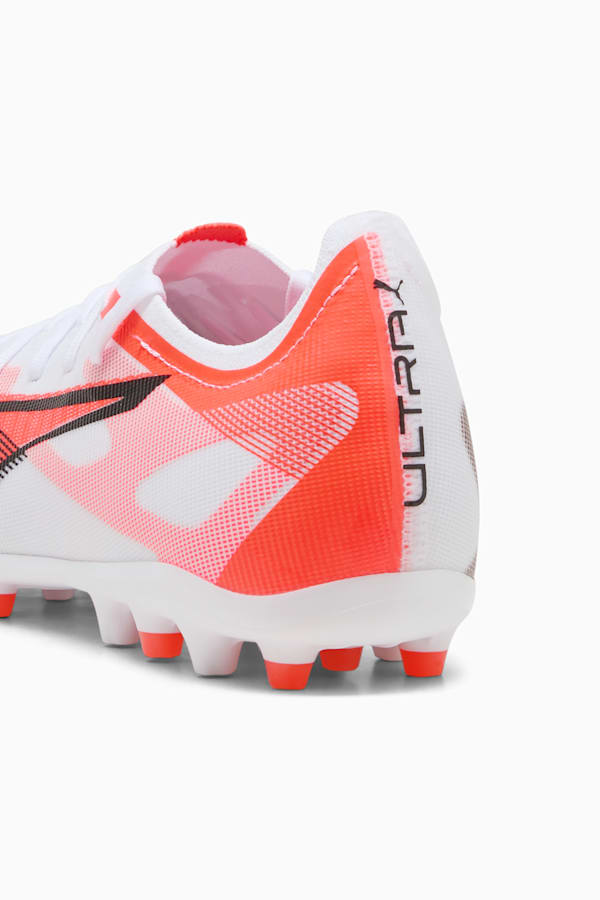 ULTRA 5 MATCH MG Football Boots Unisex, PUMA White-PUMA Black-Glowing Red, extralarge