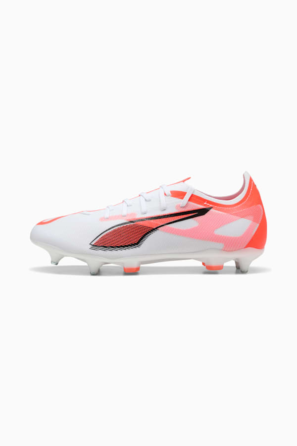ULTRA 5 MATCH MxSG Football Boots Unisex, PUMA White-PUMA Black-Glowing Red, extralarge