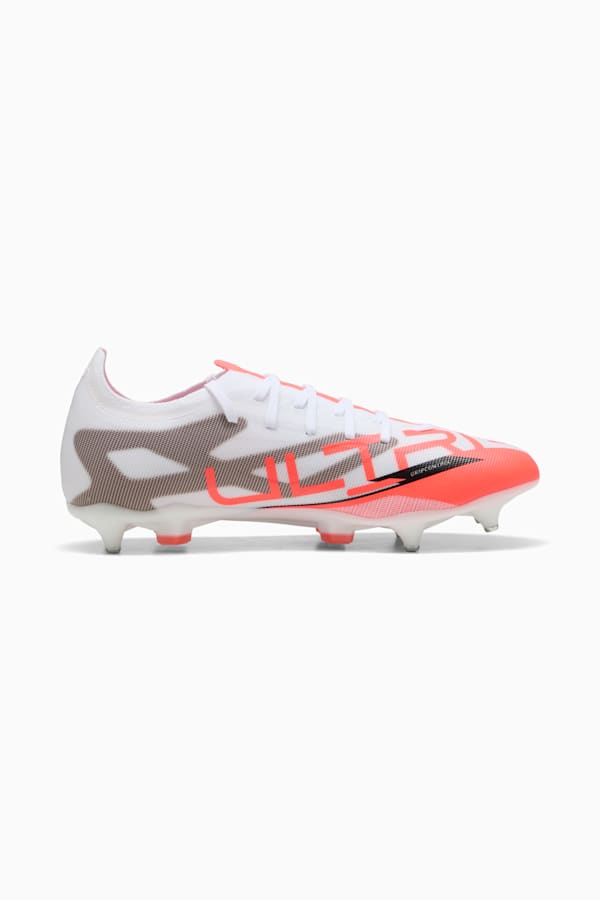 ULTRA 5 MATCH MxSG Football Boots Unisex, PUMA White-PUMA Black-Glowing Red, extralarge