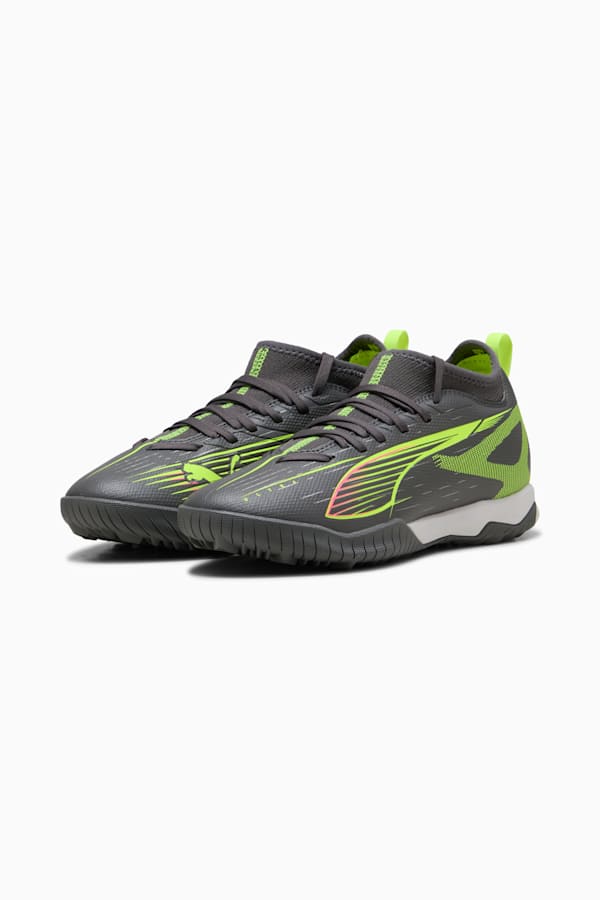 ULTRA 5 MATCH TT Mid Football Boots Youth, Matte Aged Silver-Yellow Alert-Puma Aged Silver, extralarge-GBR