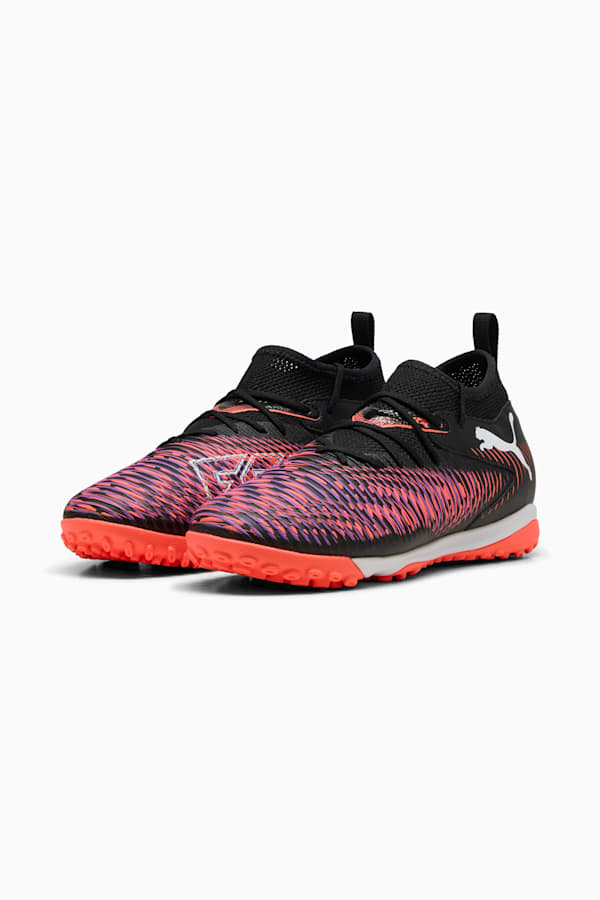 FUTURE 8 MATCH TT Mid Football Boots Youth, PUMA Black-PUMA White-Glowing Red, extralarge