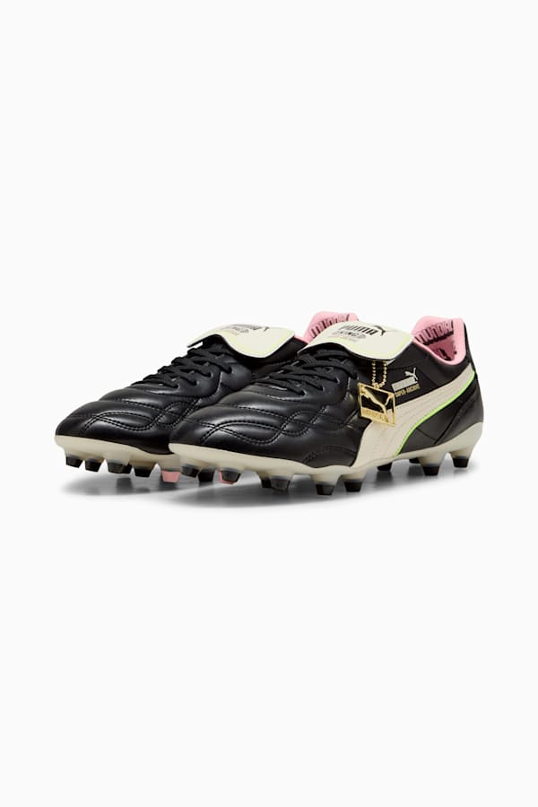 KING TOP x MUNDIAL FG/AG Football Boots Unisex, PUMA Black-PUMA White-Poison Pink, extralarge-GBR