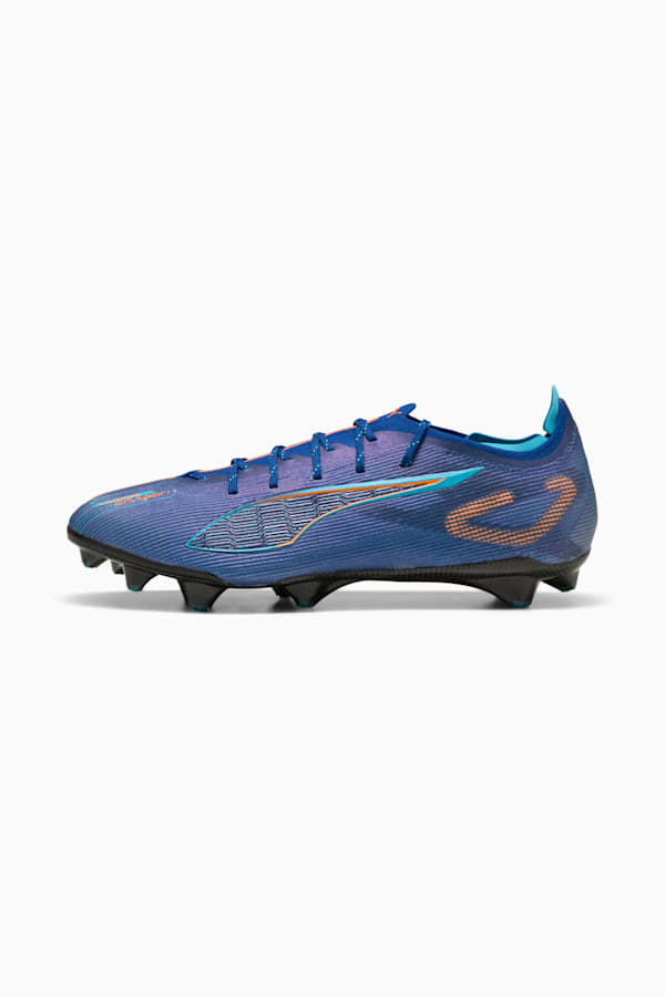 ULTRA 5 CARBON SPEED FG Football Boots Unisex, Vivid Blue-Heat Fire-Bright Aqua-PUMA Black, extralarge