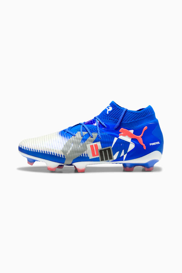 FUTURE 8 ULTIMATE FOREVER FG Football Boots Unisex, PUMA White-Ultra Blue-Feather Gray-PUMA Black-Glowing Red, extralarge-GBR