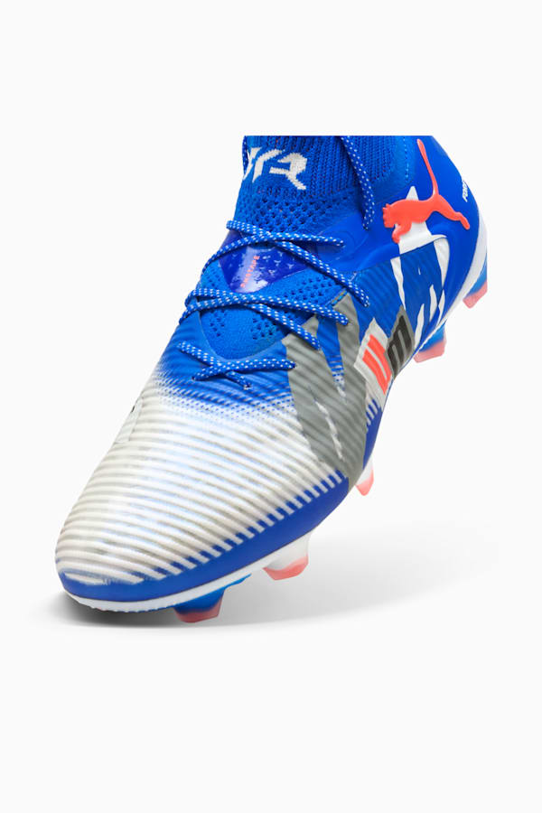 FUTURE 8 ULTIMATE FOREVER FG Football Boots Unisex, PUMA White-Ultra Blue-Feather Gray-PUMA Black-Glowing Red, extralarge-GBR