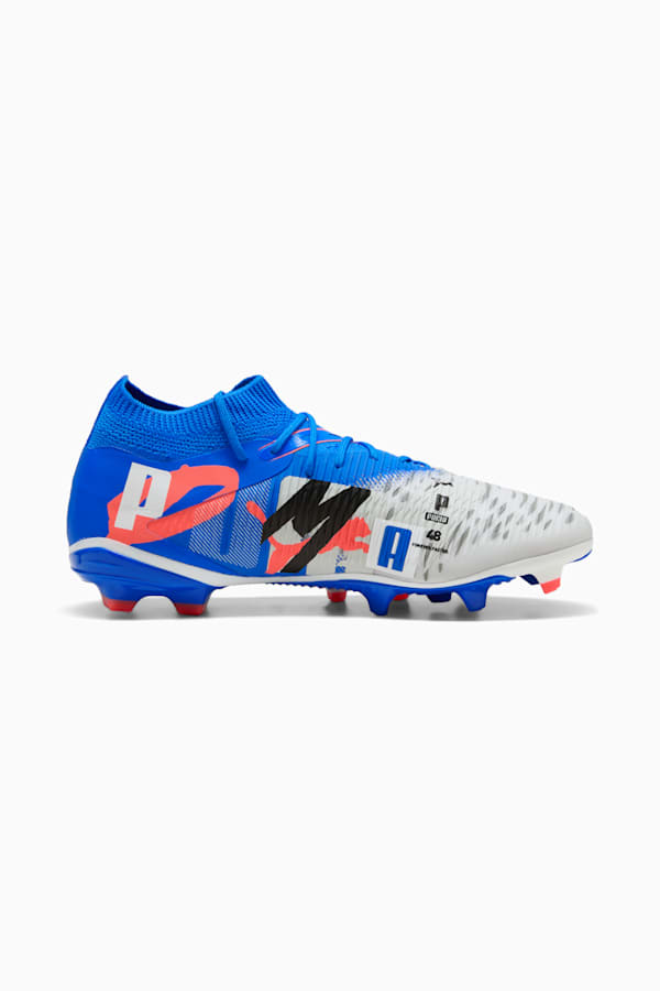 FUTURE 8 MATCH FOREVER FG/AG Football Boots Unisex, PUMA White-Ultra Blue-Feather Gray-PUMA Black-Glowing Red, extralarge-GBR
