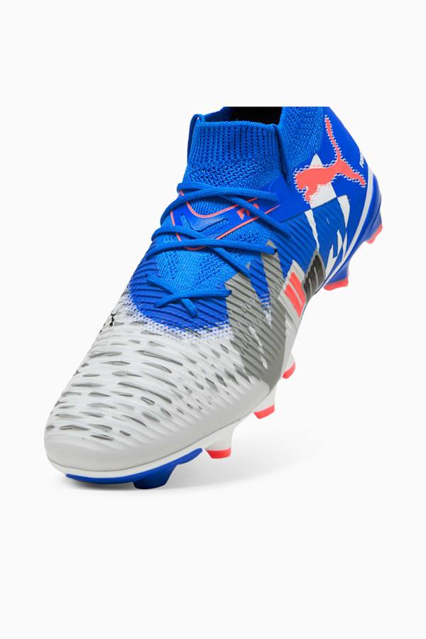 FUTURE 8 MATCH FOREVER FG/AG Football Boots Unisex, PUMA White-Ultra Blue-Feather Gray-PUMA Black-Glowing Red, extralarge-GBR