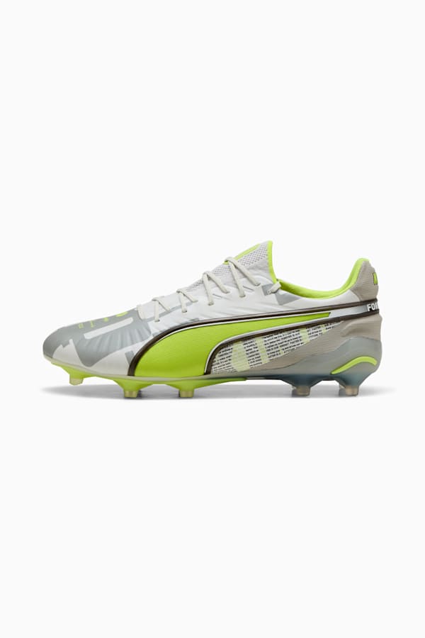 KING ULTIMATE FOREVER FG/AG Football Boots Unisex, Feather Gray-Electric Lime-PUMA White-Flat Light Gray, extralarge-GBR