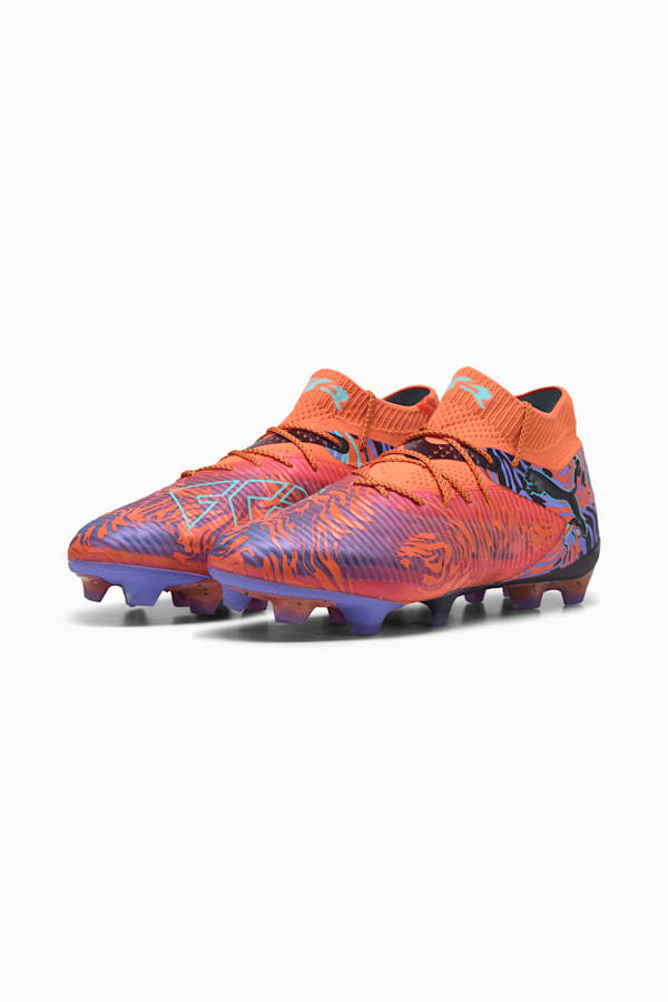 FUTURE 8 ULTIMATE CREATIVITY FG Football Boots Unisex, Orange Poppy-Dark Amethyst-Electric Peppermint-PUMA Black, extralarge