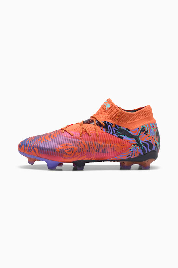 FUTURE 8 ULTIMATE CREATIVITY FG Football Boots Unisex, Orange Poppy-Dark Amethyst-Electric Peppermint-PUMA Black, extralarge