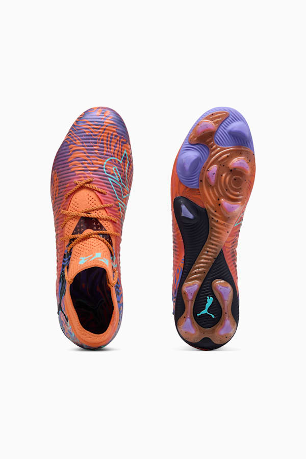 FUTURE 8 ULTIMATE CREATIVITY FG Football Boots Unisex, Orange Poppy-Dark Amethyst-Electric Peppermint-PUMA Black, extralarge